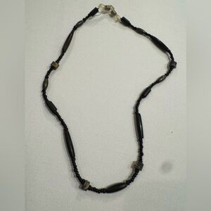 Chic Black and Brown Beaded Necklace